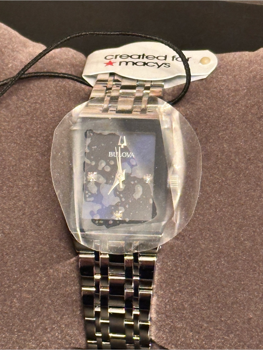 Bulova Watch with Deep Blue Rectangular Dial - Picture 6 of 10